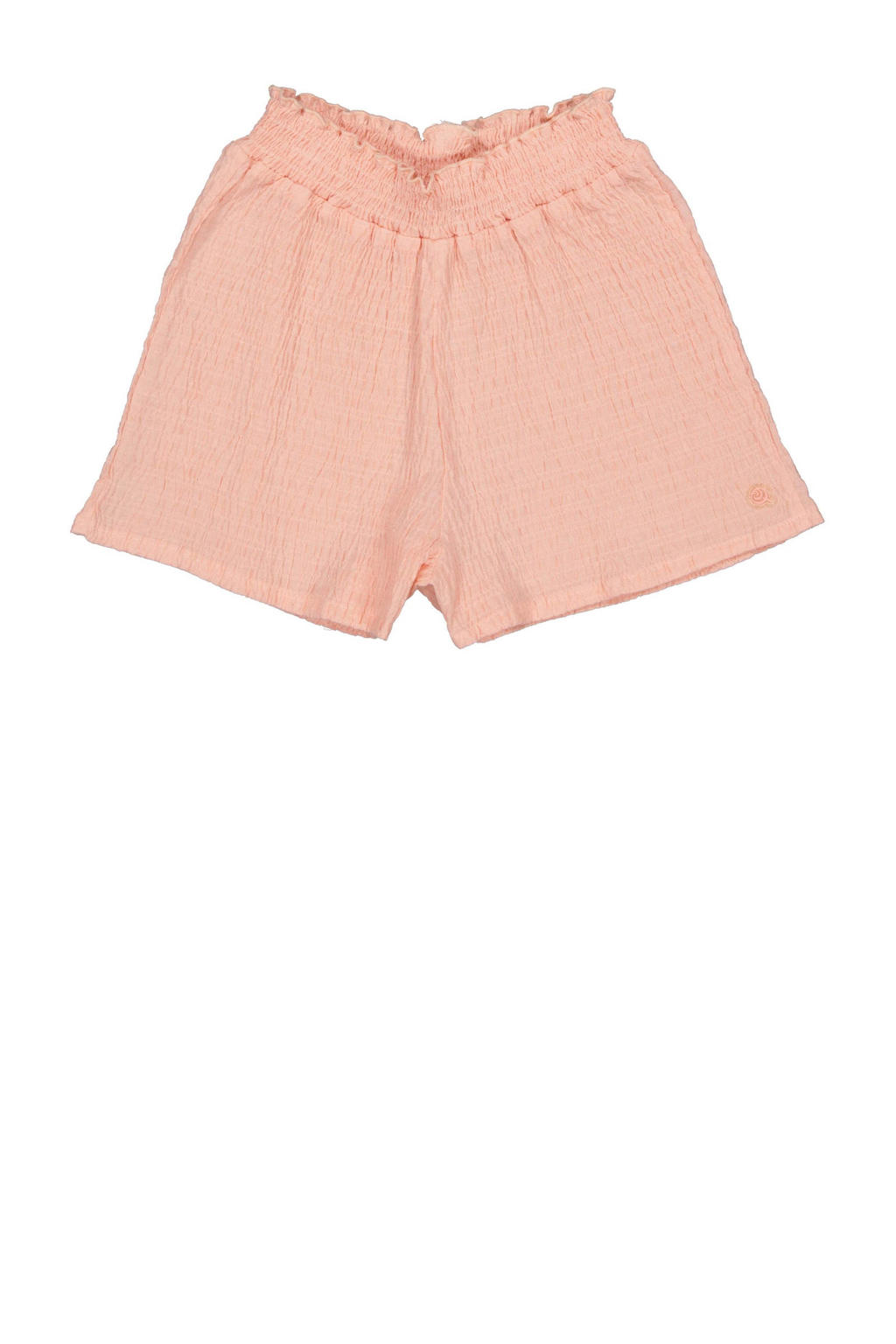Roze meisjes Quapi gestreepte regular fit casual short van katoen met elastische tailleband