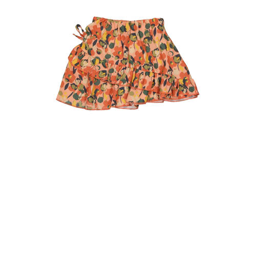 Quapi rok BEVERLY met all over print en ruches roze groen oranje Meisjes Viscose 68