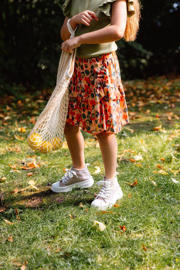 thumbnail: Quapi rok BEVERLY met all over print en ruches roze/groen/oranje
