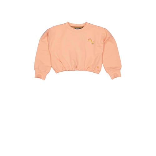 Quapi sweater perzik Oranje Meisjes Katoen Ronde hals Effen - 110/116