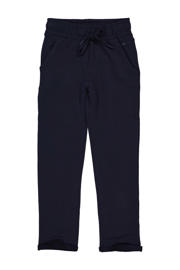 thumbnail: Blauwe jongens Quapi regular fit broek van katoen met elastische tailleband met koord en effen