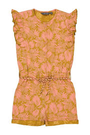 thumbnail: Quapi playsuit BELLE met all over print okergeel/roze