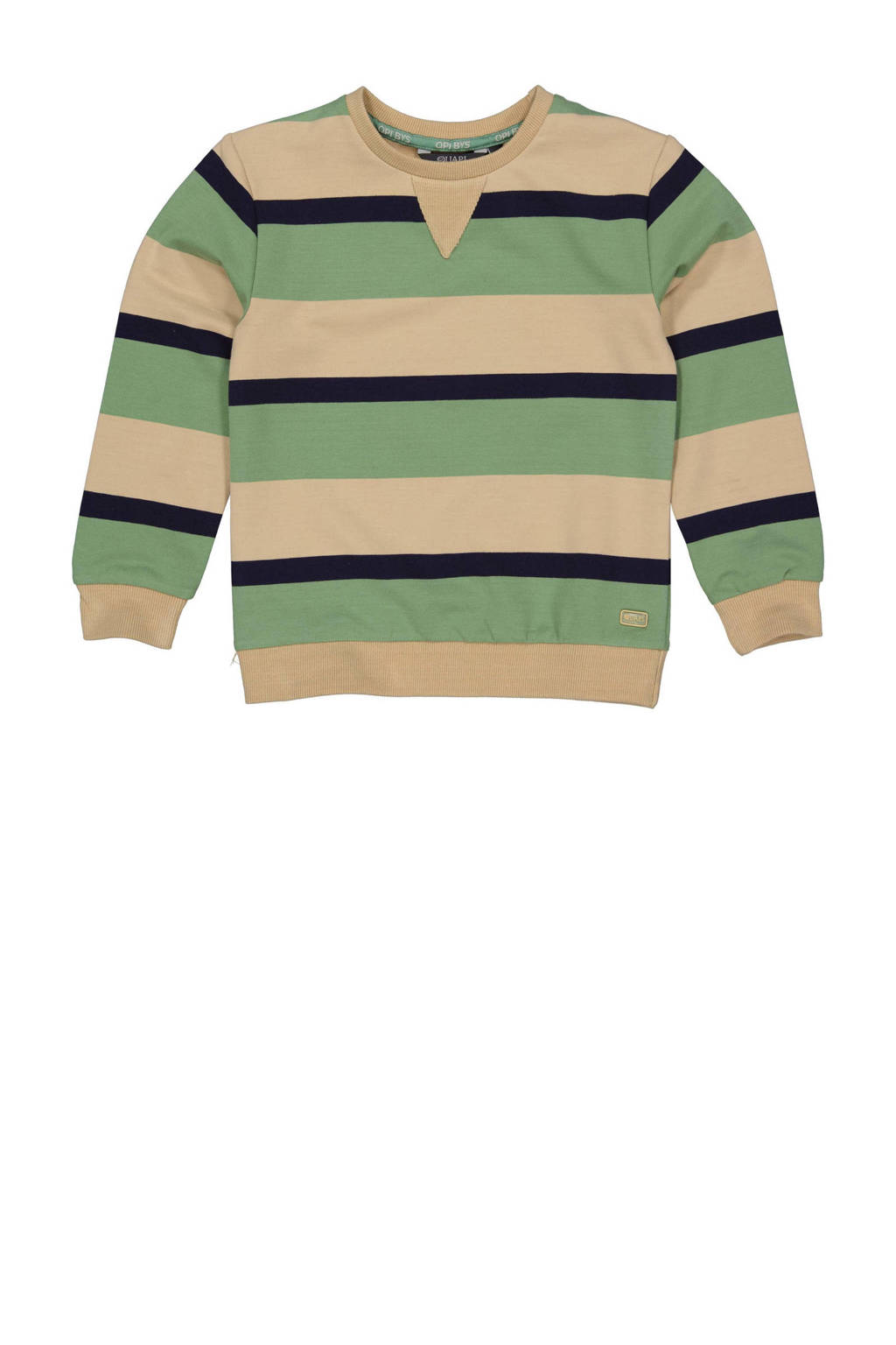 gestreepte sweater beige/groen/donkerblauw