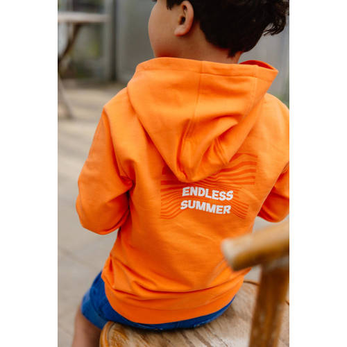 Quapi hoodie BOAZ oranje Sweater Effen 68 | Sweater van