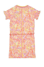 thumbnail: Quapi gebloemde T-shirtjurk BASIMA roze/wit/geel