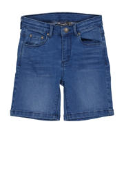 thumbnail: Medium blue denim jongens Quapi regular fit short blue van stretchdenim met knoopsluiting en effen