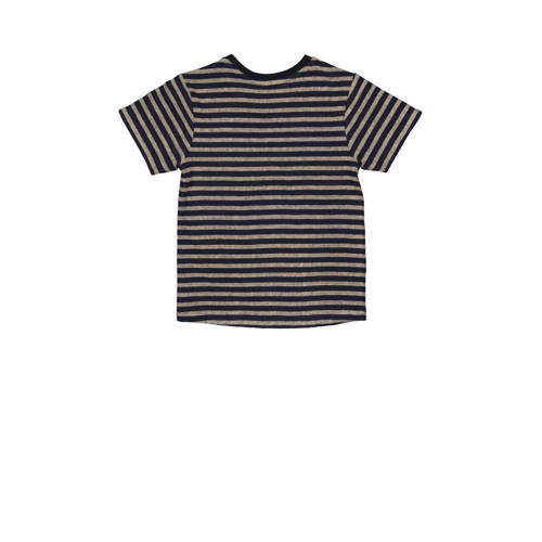 Quapi gestreept T-shirt BENT donkerblauw wit Jongens Katoen Ronde hals 110 116