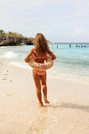 thumbnail: Quapi triangel bikini BIBINE met ruches roze/oranje/geel
