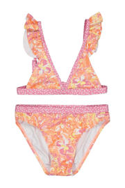 thumbnail: Quapi triangel bikini BIBINE met ruches roze/oranje/geel