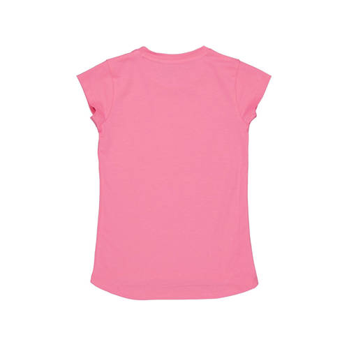 Quapi T-shirt BIBIAN met printopdruk roze Meisjes Katoen Ronde hals Printopdruk 68