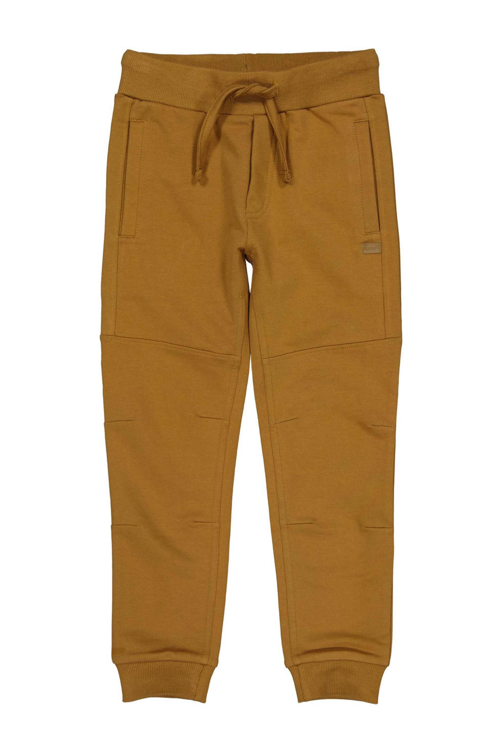 Bruine meisjes Quapi regular fit joggingbroek van katoen met elastische tailleband en effen