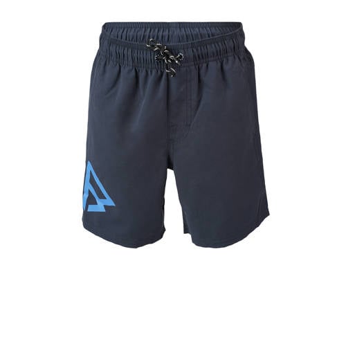 Brunotti zwemshort Crunotos donkerblauw Jongens Gerecycled polyester Logo