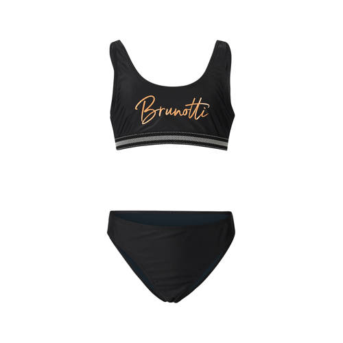Brunotti crop bikini Mya zwart Meisjes Polyester Logo