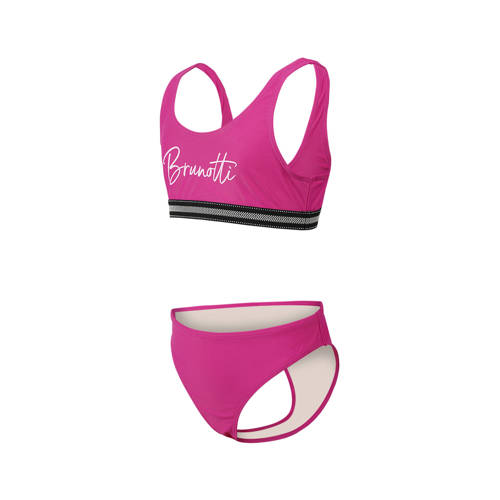 brunotti crop bikini Mya roze Meisjes Gerecycled polyester Logo 140