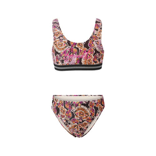 Brunotti crop bikini Diadra roze/oranje Meisjes Polyester
