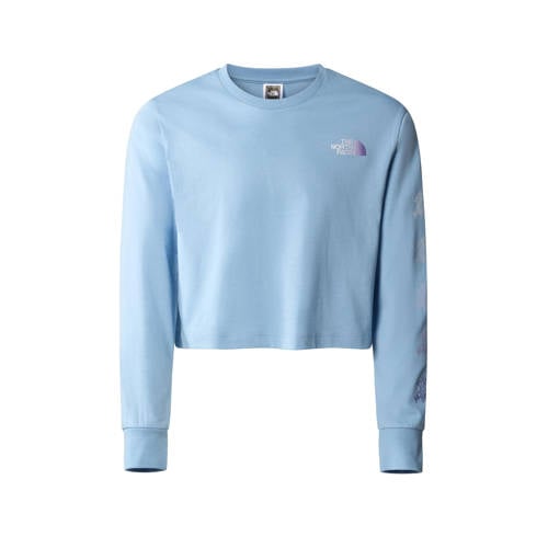 The North Face cropped T-shirt lichtblauw Sweater Effen