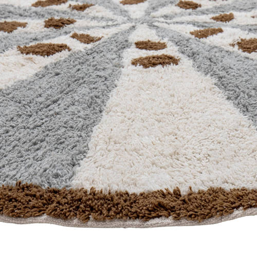 Bloomingville Mini kindervloerkleed Anker (Ø110 cm) Blauw Grafisch