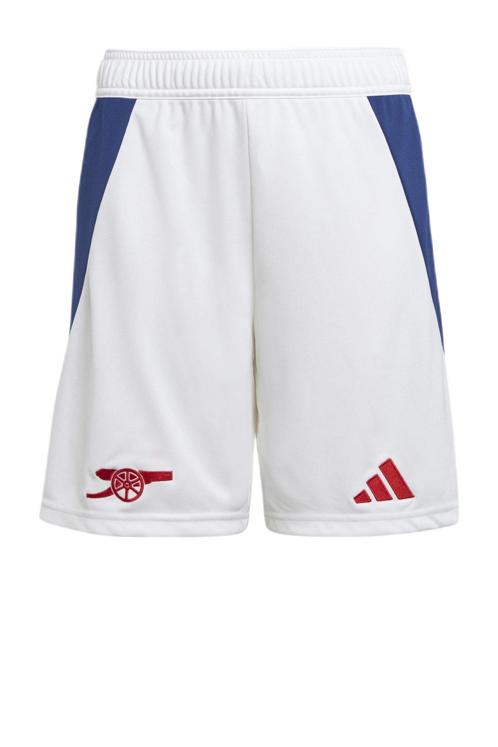 Wit en blauwe jongens en meisjes adidas Performance Junior Arsenal FC voetbalshort uit van polyester met regular fit en elastische tailleband met koord