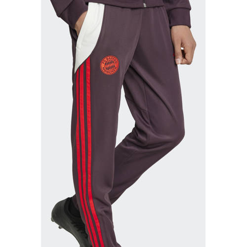 Adidas Performance Junior FC Bayern München trainingspak donkerpaars rood Jongens Meisjes Polyester Opstaande kraag 128