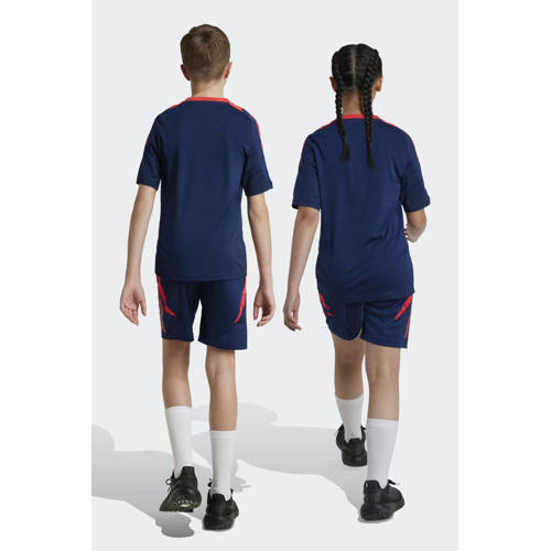 Adidas Performance Junior Manchester United voetbalshort Sportbroek Blauw Jongens Meisjes Polyester 128