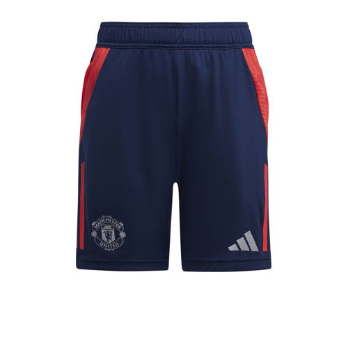 adidas Performance Junior Manchester United voetbalshort Sportbroek Blauw Jongens/Meisjes Polyester