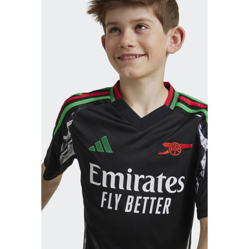Adidas Performance Junior Arsenal FC voetbalshirt Uit Sport t-shirt Zwart Jongens Meisjes Polyester Ronde hals 140
