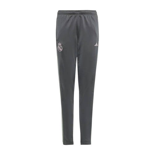 Adidas Performance Junior Real Madrid trainingspak grijs mintgroen wit Jongens Meisjes Polyester Opstaande kraag 164
