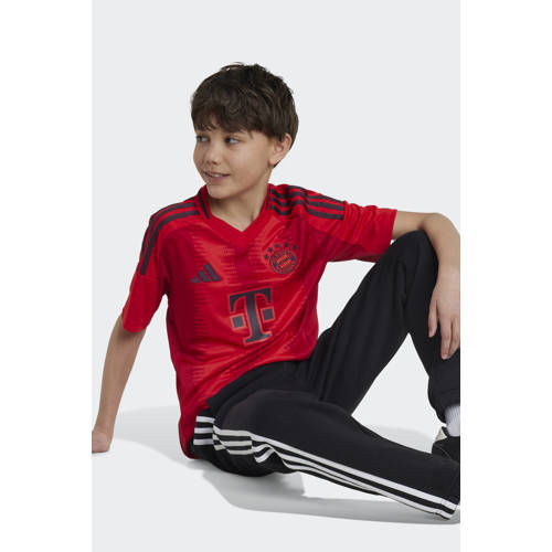 Adidas Performance Junior voetbal T-shirt rood zwart Sport t-shirt Jongens Meisjes Polyester V-hals 152