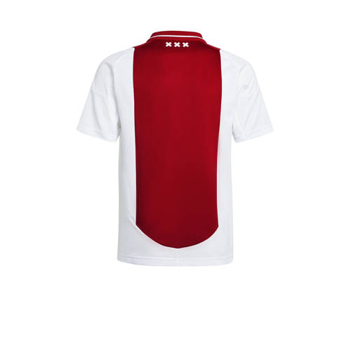 Adidas Performance Junior Ajax Amsterdam voetbalshirt thuis seizoen '24 '25 Sport t-shirt Wit Jongens Meisjes Polyester Ronde hals 140