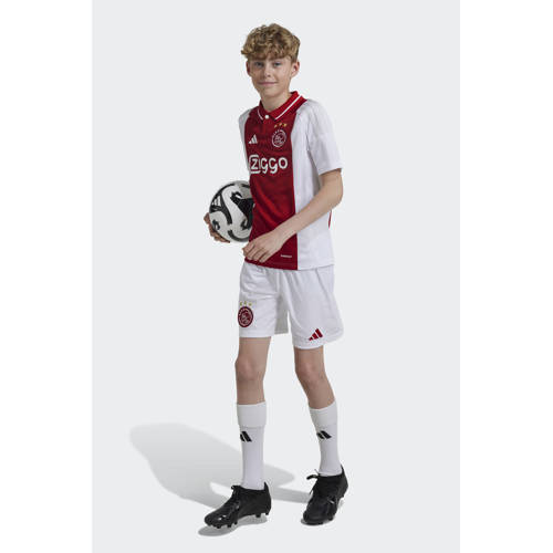 Adidas Performance Junior Ajax Amsterdam voetbalshirt thuis seizoen '24 '25 Sport t-shirt Wit Jongens Meisjes Polyester Ronde hals 140