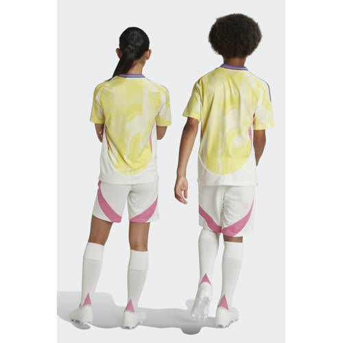 Adidas Performance Junior Juventus FC voetbalshort Uit Sportbroek Wit Jongens Meisjes Polyester 140