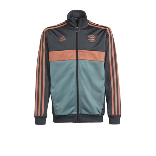 Adidas Perfor ce Junior FC Bayern München trainingspak Grijs Polyester Opstaande kraag 176