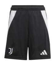 thumbnail: Zwart en witte jongens en meisjes adidas Performance Junior Juventus FC voetbalshort van polyester met regular fit en elastische tailleband met koord