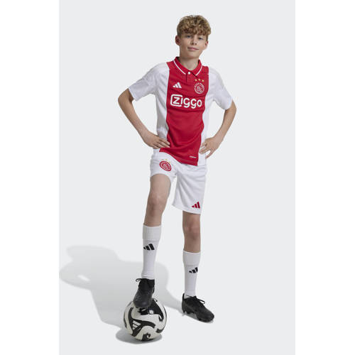Adidas Performance Junior Ajax Amsterdam voetbalshort thuis 24 25 Sportbroek Wit Jongens Meisjes Polyester 128