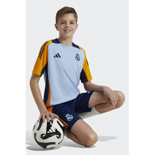 Adidas Performance Junior Real Madrid voetbalshort training Sportbroek Blauw Jongens Meisjes Polyester 152