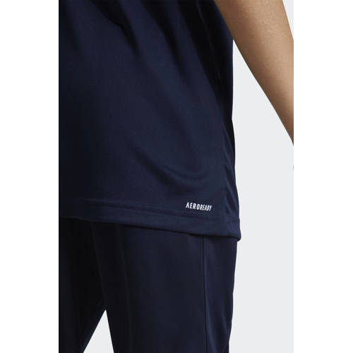 Adidas Sportswear junior voetbalshirt training donkerblauw wit Sport t-shirt Jongens Meisjes Polyester Ronde hals 176