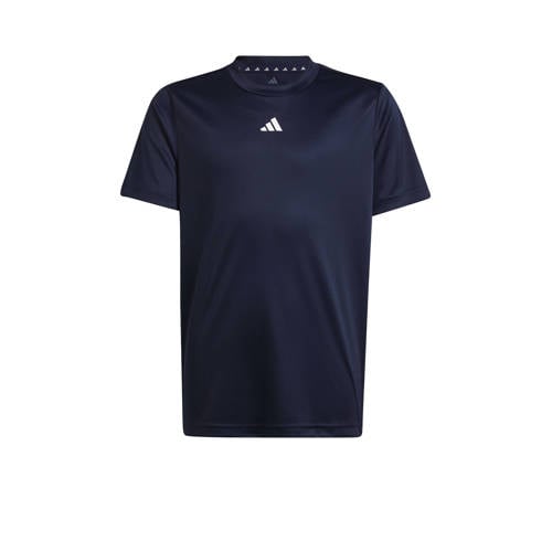 adidas Sportswear junior voetbalshirt training donkerblauw/wit Sport t-shirt Jongens/Meisjes Polyester Ronde hals - 128