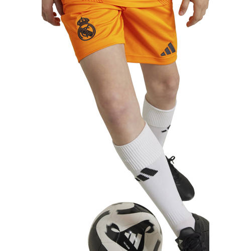 Adidas Performance Junior Real Madrid voetbalshort uit Sportbroek Oranje Jongens Meisjes Polyester 164