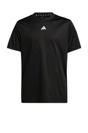 thumbnail: Zwart en witte jongens en meisjes adidas Sportswear unior voetbalshirt training van polyester met korte mouwen en ronde hals