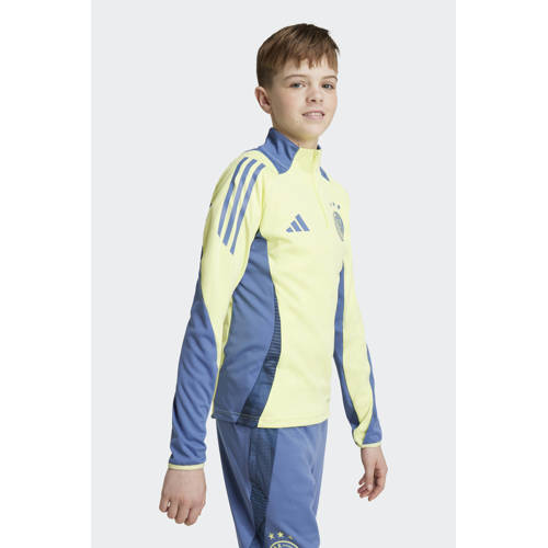 Adidas Performance Junior Ajax Amsterdam voetbalshirt training Sport t-shirt Geel Jongens Meisjes Polyester Opstaande kraag 176