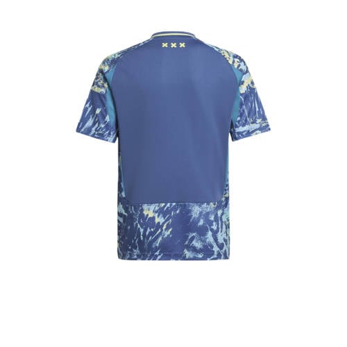 Adidas Performance Junior Ajax Amsterdam voetbalshirt uit Sport t-shirt Blauw Jongens Meisjes Polyester V-hals 128