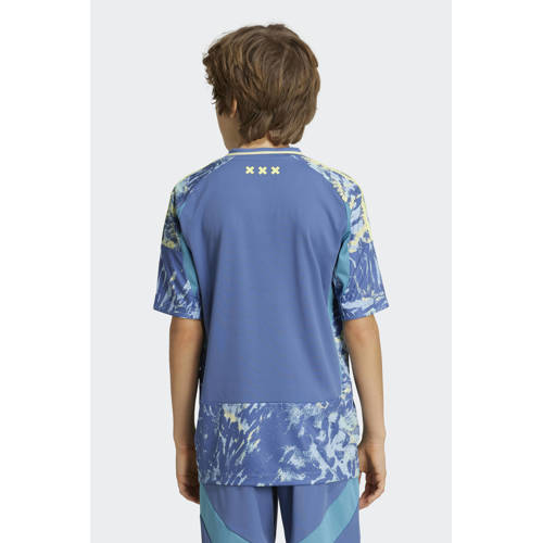 Adidas Performance Junior Ajax Amsterdam voetbalshirt uit Sport t-shirt Blauw Jongens Meisjes Polyester V-hals 128