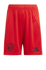 thumbnail: Rode jongens en meisjes adidas Performance Junior FC Bayern München voetbalshort van polyester met regular fit en elastische tailleband met koord