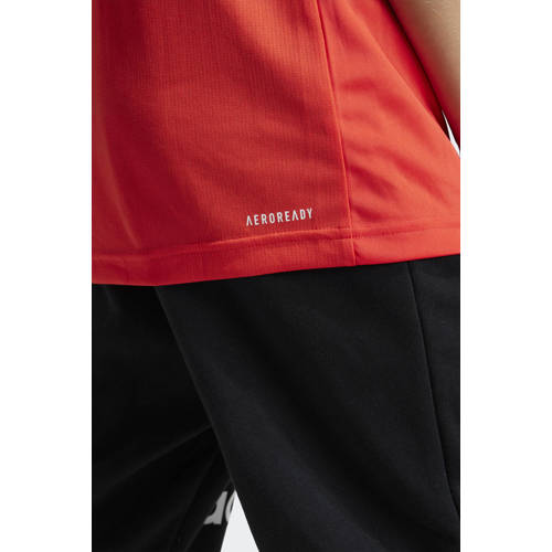 Adidas Sportswear junior voetbalshirt training rood Sport t-shirt Polyester Ronde hals 176