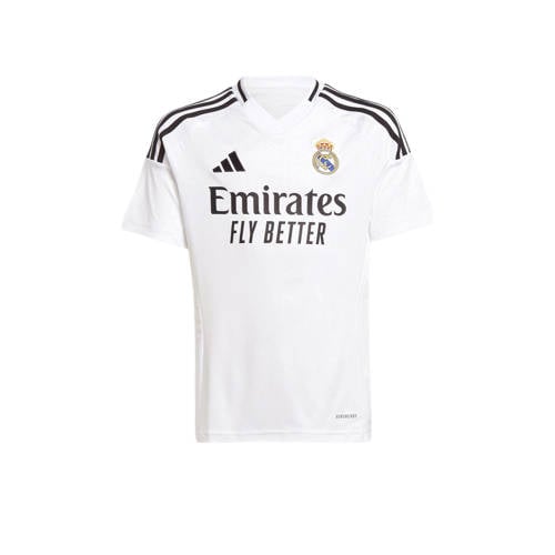 Adidas Performance Junior Real Madrid voetbalshirt thuis Sport t-shirt Wit Jongens Meisjes Polyester Ronde hals 128