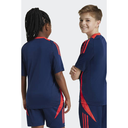 Adidas Performance Junior Manchester United voetbalshirt training Sport t-shirt Blauw Jongens Meisjes Polyester V-hals 128