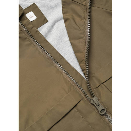 Mango Kids zomerjas olijfgroen Meisjes Polyamide Capuchon Effen 80