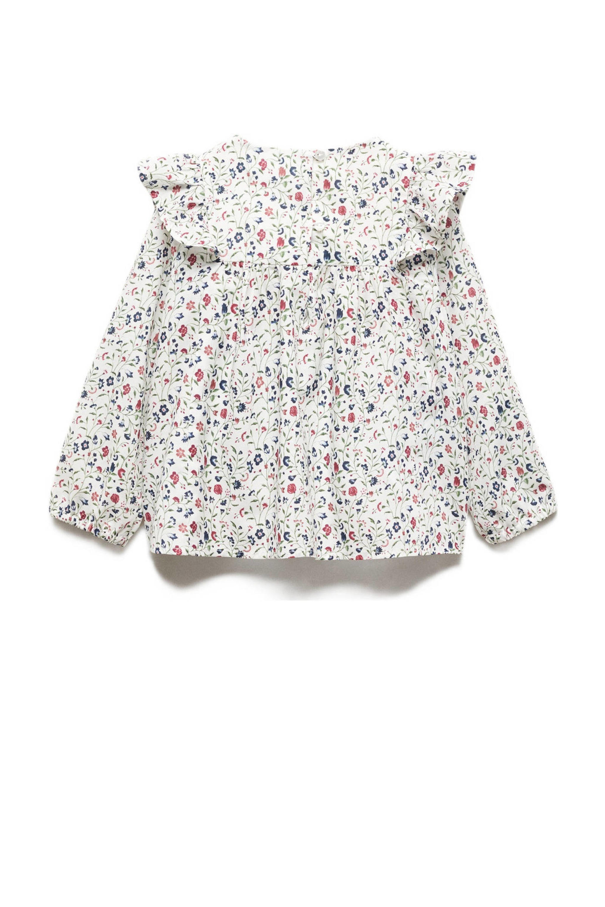 Mango Kids gebloemde top wit | kleertjes.com