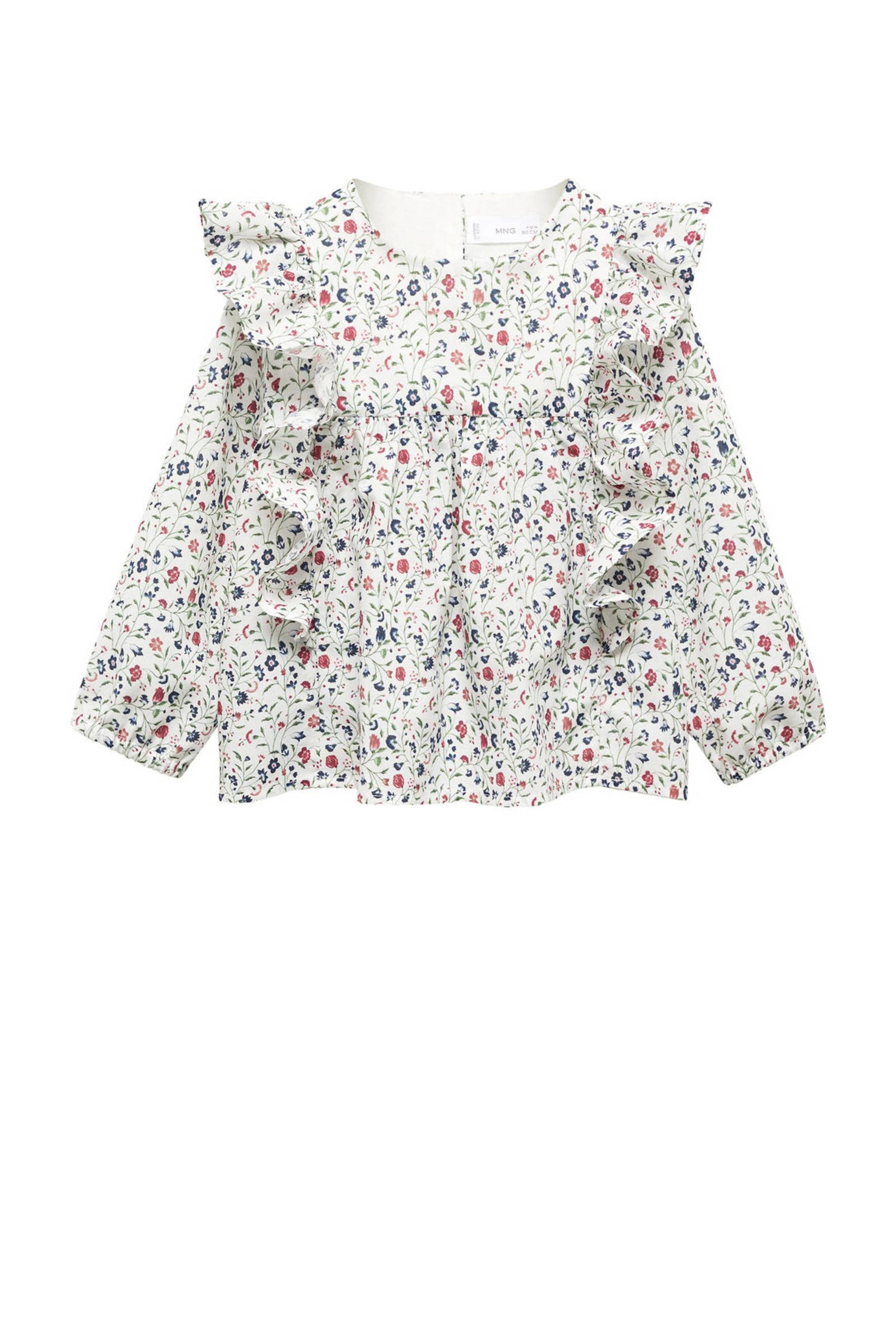 Mango Kids gebloemde top wit | kleertjes.com