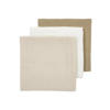Meyco pre-washed hydrofiele doeken - offwhite/soft sand/taupe (set van 3)